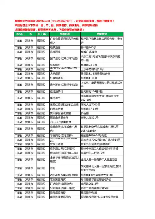 2020新版广东省深圳市福田区烟酒工商企业公司商家名录名单黄页联系电话号码地址大全686家