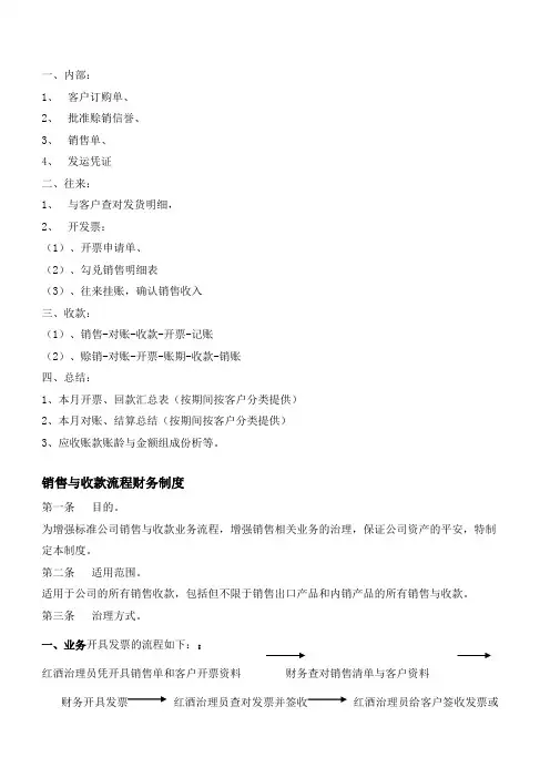 销售及收款流程财务制度