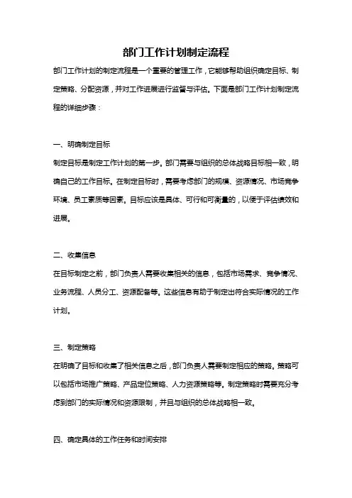 部门工作计划制定流程