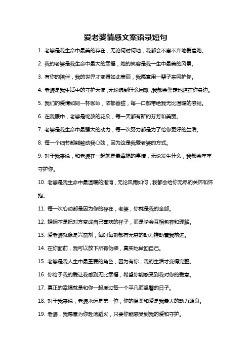 爱老婆情感文案语录短句