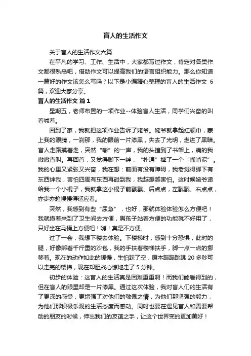 关于盲人的生活作文六篇