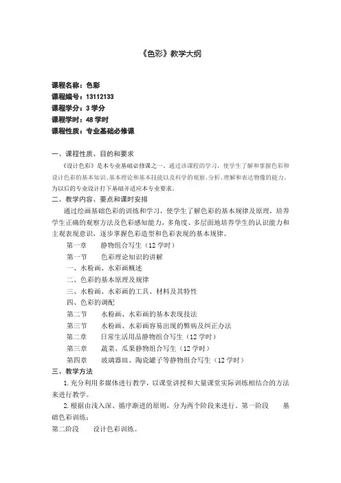 《色彩》教学大纲2