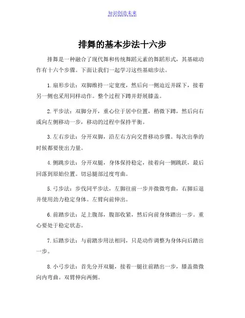 排舞的基本步法十六步