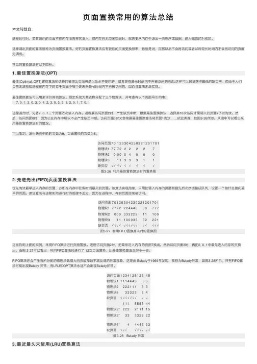 页面置换常用的算法总结