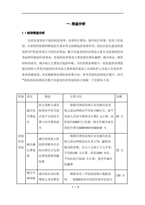 医院信息化效益分析