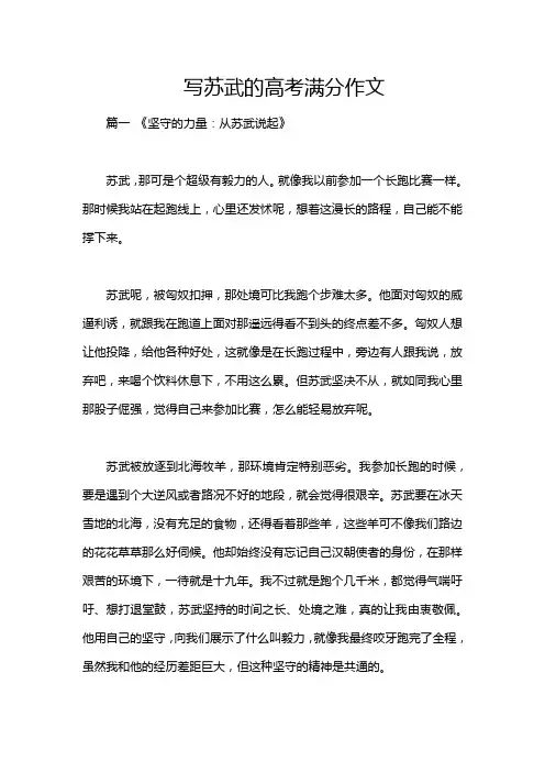 写苏武的高考满分作文