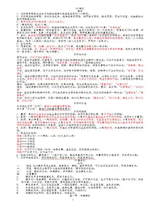 方剂学笔记