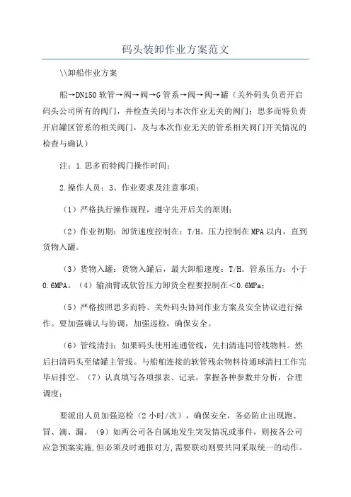 码头装卸作业方案范文