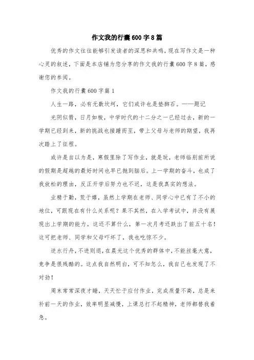 作文我的行囊600字8篇