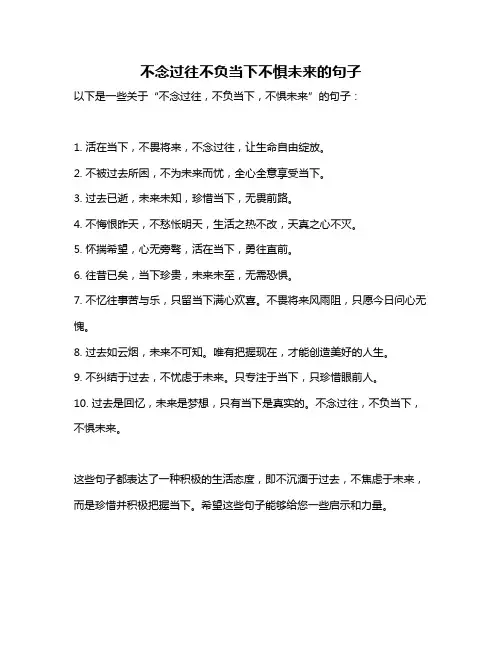 不念过往不负当下不惧未来的句子