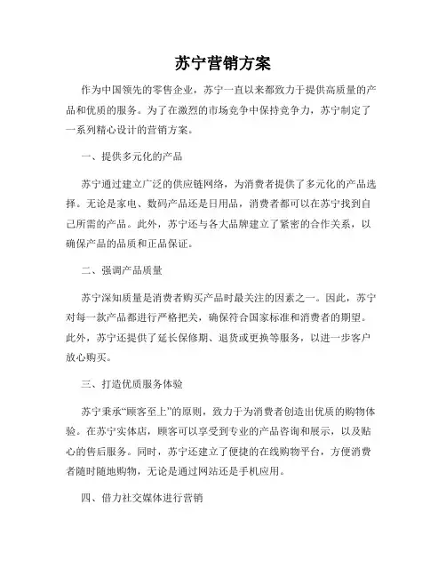 苏宁营销方案