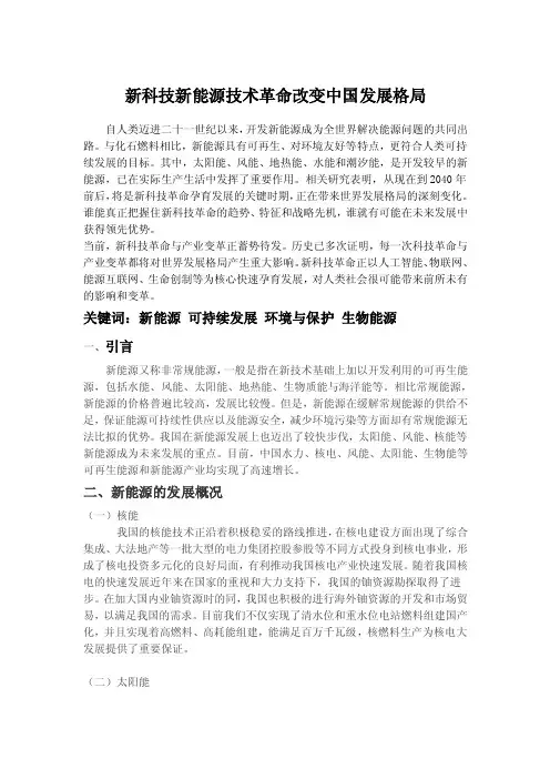 新能源可持续发展论文