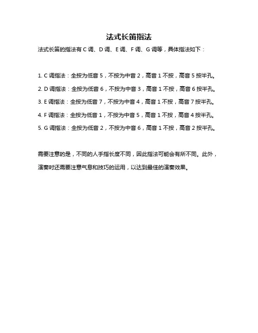 法式长笛指法