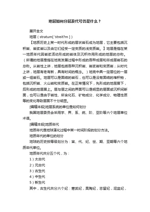 地层如何分层及代号各是什么？