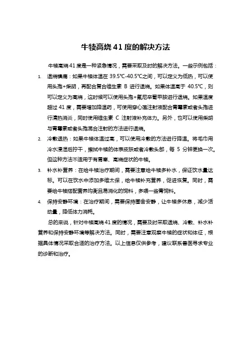 牛犊高烧41度的解决方法