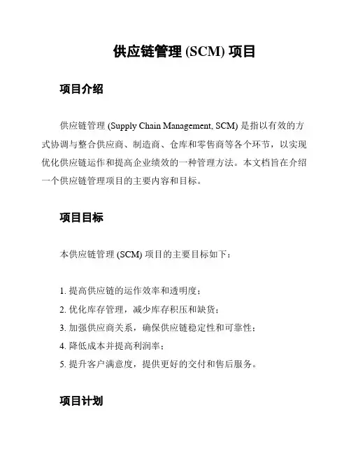 供应链管理 (SCM) 项目