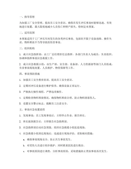 工厂冲压事故应急预案