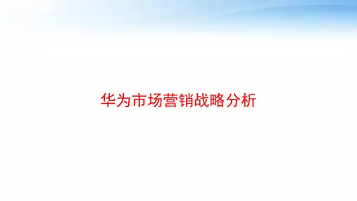 华为市场营销战略分析 ppt课件