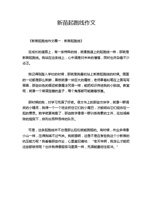 新苗起跑线作文