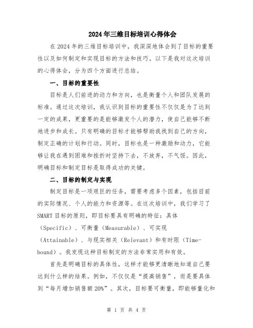 2024年三维目标培训心得体会