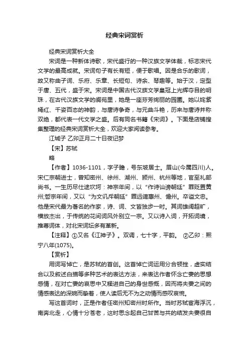 经典宋词赏析