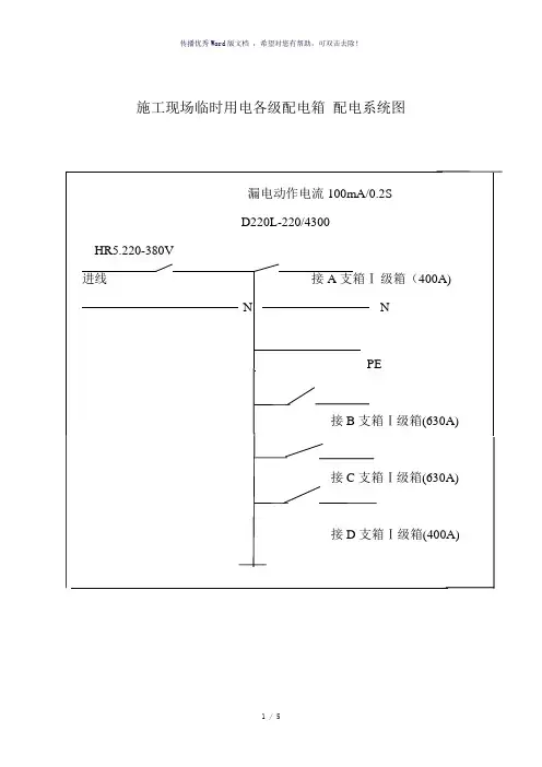 施工现场临时用电各级配电箱-配电系统图(参考模板)