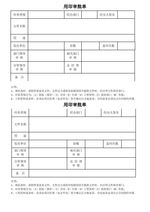 用章审批表