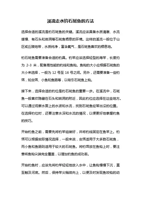 溪流走水钓石斑鱼的方法