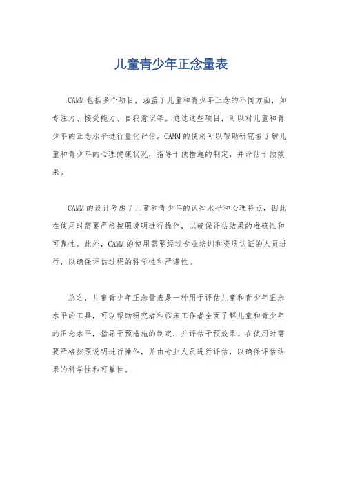 儿童青少年正念量表