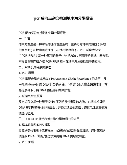 pcr反向点杂交检测地中海分型报告