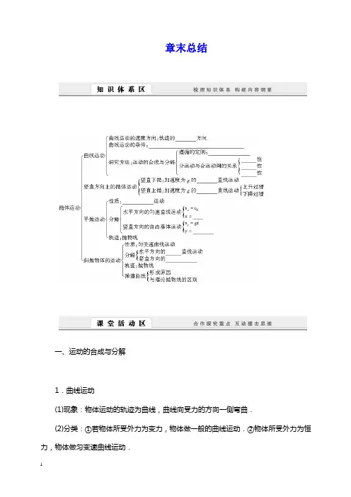 【推荐文档】教科版高中物理必修二第一章《抛体运动》章末学案.doc