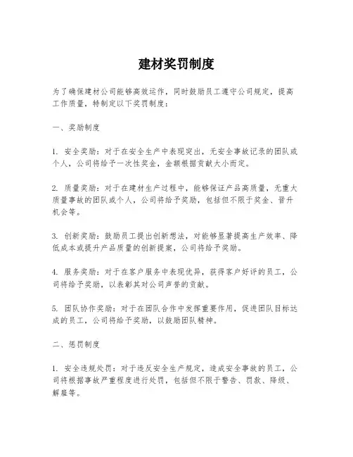 建材奖罚制度