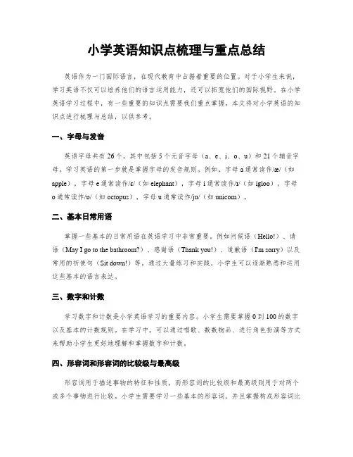 小学英语知识点梳理与重点总结