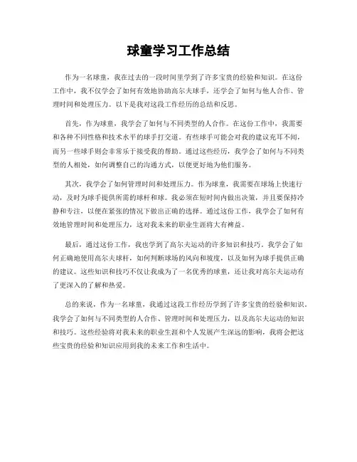 球童学习工作总结