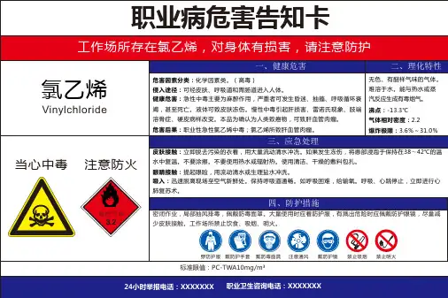 氯乙烯职业病危害风险告知卡