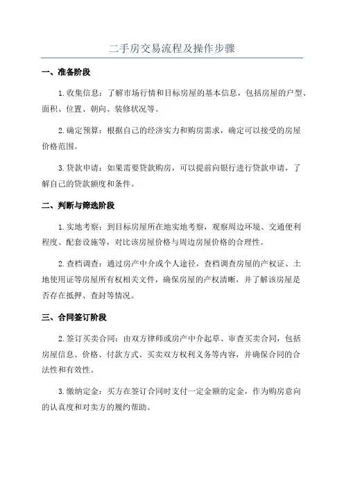 二手房交易流程及操作步骤