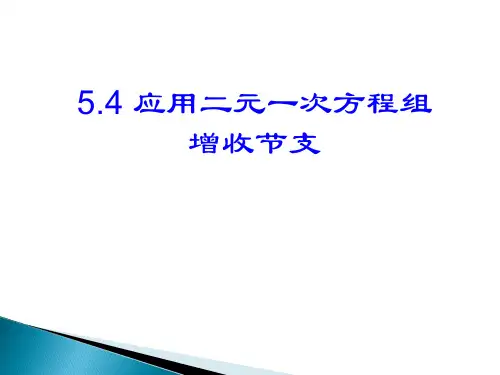 5.4应用二元一次方程增收节支