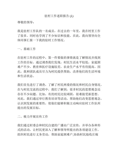 驻村工作述职报告 (1)