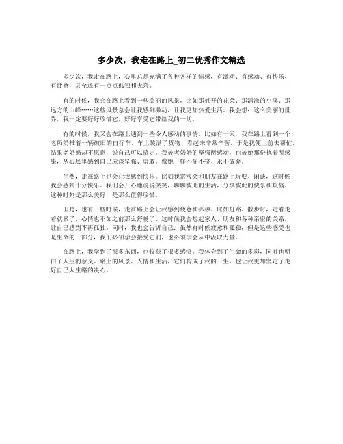 多少次,我走在路上_初二优秀作文精选