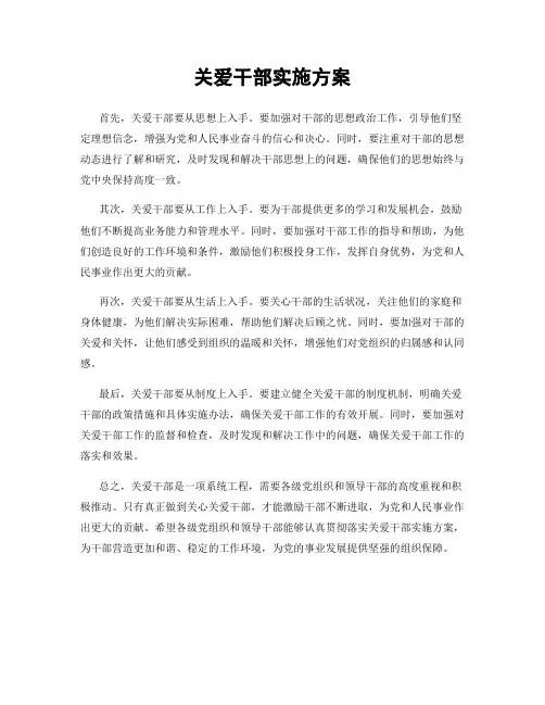 关爱干部实施方案