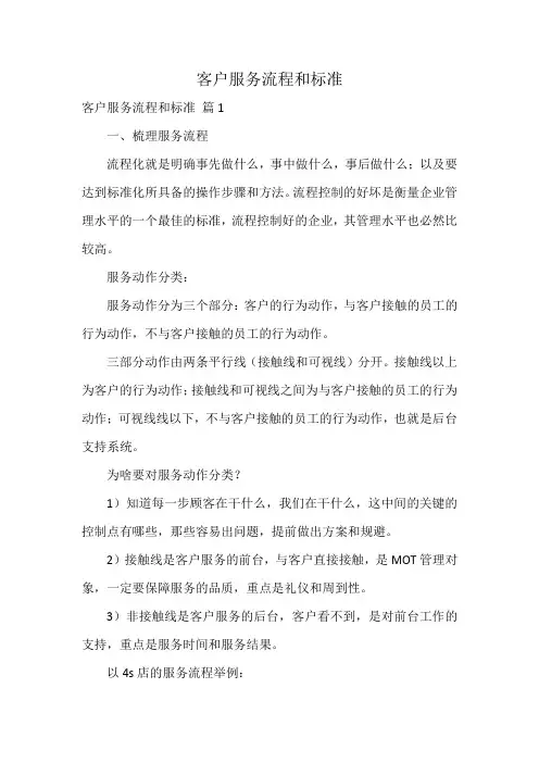 客户服务流程和标准