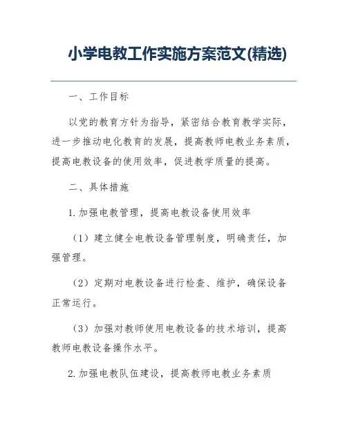 小学电教工作实施方案范文(精选)