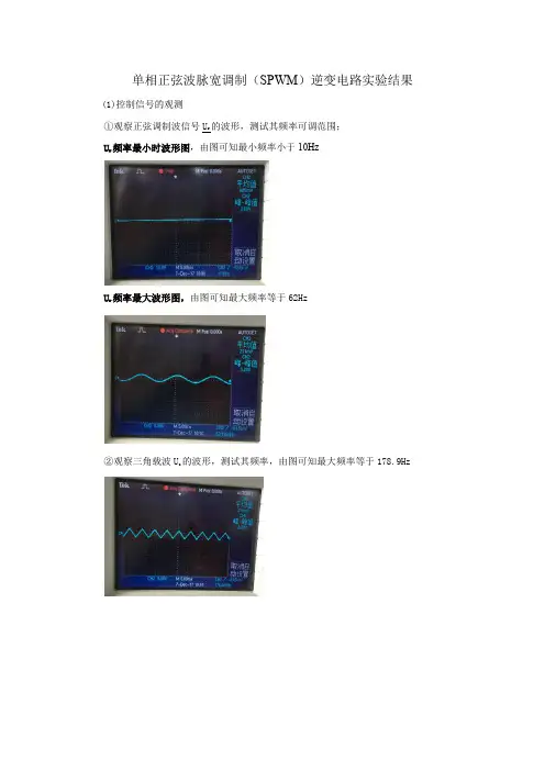 单相正弦波脉宽调制(SPWM)逆变电路实验结果