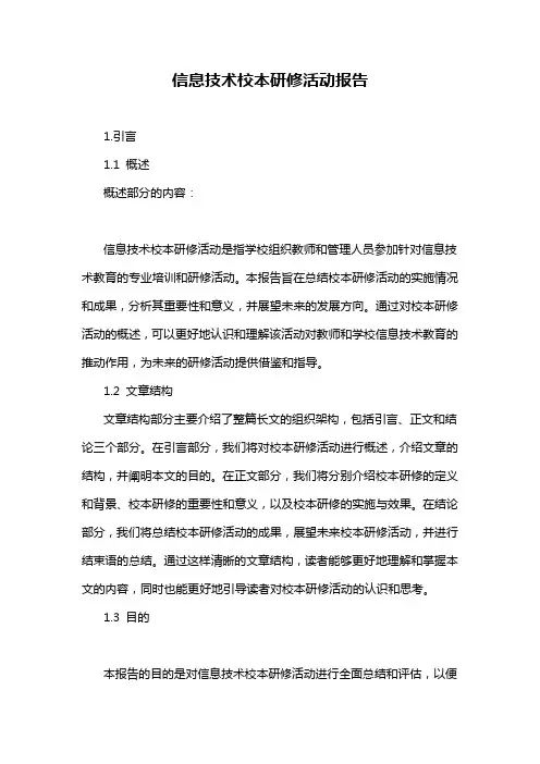 信息技术校本研修活动报告