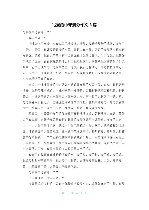 写景的中考满分作文8篇