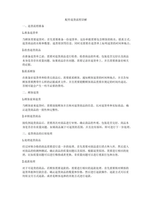 配件退货流程详解