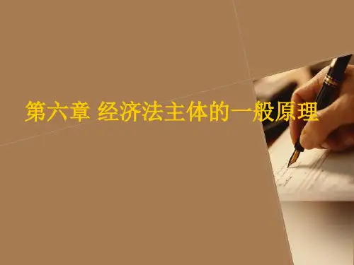 经济法主体的一般原理