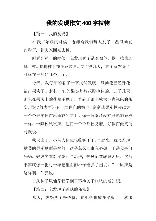我的发现作文400字植物