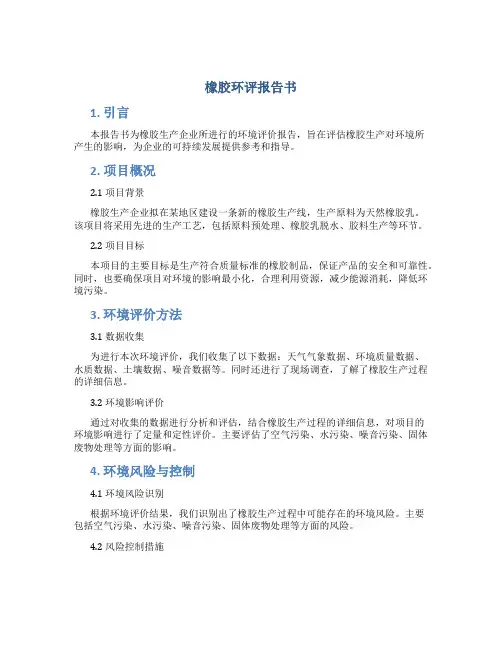 橡胶环评报告书