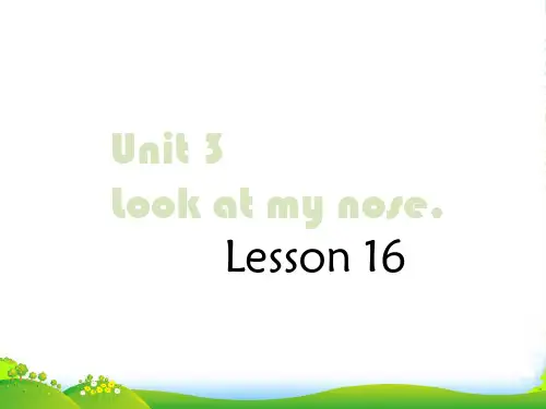 精通版三年级英语上册Unit 3 Look at my nose Lesson 16 课件